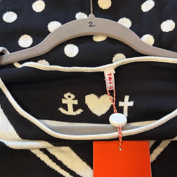 THREE WISHES DRESS , women’s Black and White Polka Dot Dress, size XS - Picture 8 of 8